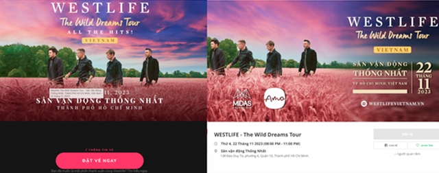 Cảnh báo thủ đoạn giả website bán vé concert Westlife để lừa tiền